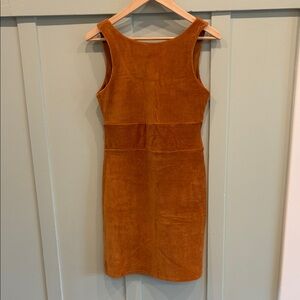 💛 Derek Heart Gold Corduroy Stretch Mini Dress – Women’s Large - Cottagecore